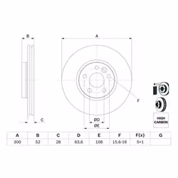 Disco freno BOSCH 0 986 479 261 anteriore, ventilato, altamente carbonizzato, 1 Pezzo - Vista aggiuntiva 6