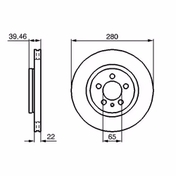 Disco freno BOSCH 0 986 479 156 anteriore, ventilato, 1 Pezzo