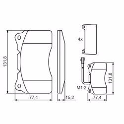 Set di pastiglie freno BOSCH 0 986 494 131, anteriore - Vista aggiuntiva 6