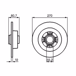 Disco freno BOSCH 0 986 479 196 posteriore, pieno, 1 Pezzo - Vista aggiuntiva 7