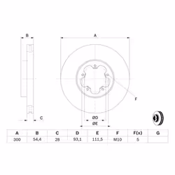 Disco freno BOSCH 0 986 479 307 anteriore, ventilato, 1 Pezzo - Vista aggiuntiva 7