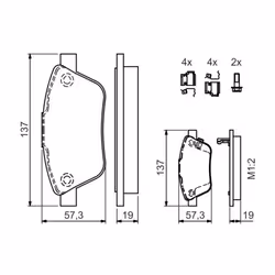 Set di pastiglie freno BOSCH 0 986 494 157, anteriore - Vista aggiuntiva 4