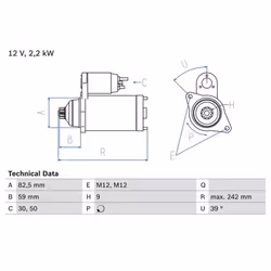 Motorino di avviamento BOSCH 0 986 022 460