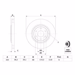 Disco freno BOSCH 0 986 479 357 anteriore, ventilato, altamente carbonizzato, 1 Pezzo - Vista aggiuntiva 6
