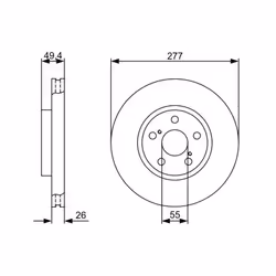 Disco freno BOSCH 0 986 479 340 anteriore, ventilato, 1 Pezzo - Vista aggiuntiva 5
