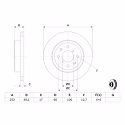 Disco freno BOSCH 0 986 479 370 anteriore, ventilato, 1 Pezzo - Vista aggiuntiva 7