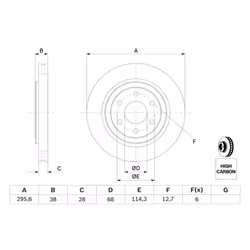 Disco freno BOSCH 0 986 479 356 anteriore, ventilato, altamente carbonizzato, 1 Pezzo - Vista aggiuntiva 7