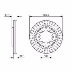 Disco freno BOSCH 0 986 479 359 anteriore, ventilato, 1 Pezzo - Vista aggiuntiva 7