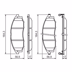 Set di pastiglie freno BOSCH 0 986 494 152, anteriore - Vista aggiuntiva 5