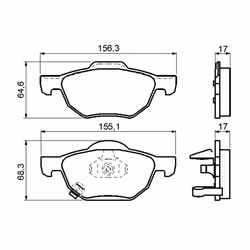 Set di pastiglie freno BOSCH 0 986 494 135, anteriore - Vista aggiuntiva 6