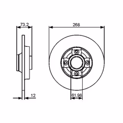 Disco freno BOSCH 0 986 479 383 posteriore, pieno, 1 Pezzo - Vista aggiuntiva 7
