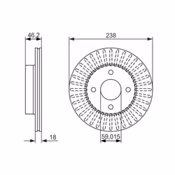 Disco freno BOSCH 0 986 479 354 anteriore, ventilato, 1 Pezzo - Vista aggiuntiva 6