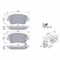 Set di pastiglie freno BOSCH 0 986 494 160, anteriore - Vista aggiuntiva 5