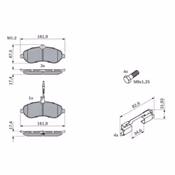 Set di pastiglie freno BOSCH 0 986 494 163, anteriore - Vista aggiuntiva 6
