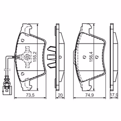 Set di pastiglie freno BOSCH 0 986 494 164, anteriore - Vista aggiuntiva 6