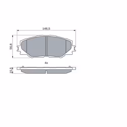 Set di pastiglie freno BOSCH 0 986 494 174, anteriore - Vista aggiuntiva 5