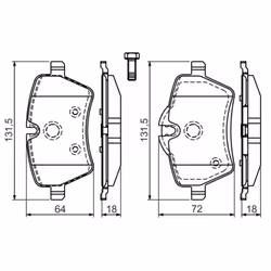 Set di pastiglie freno BOSCH 0 986 494 168, anteriore - Vista aggiuntiva 6