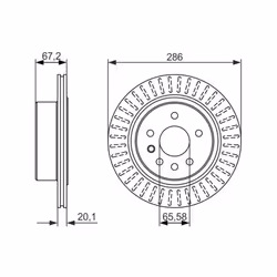 Disco freno BOSCH 0 986 479 394 posteriore, ventilato, 1 Pezzo