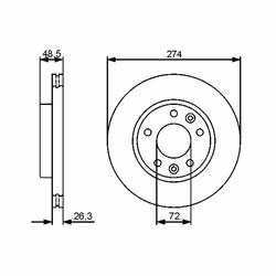 Disco freno BOSCH 0 986 479 444 anteriore, ventilato, 1 Pezzo - Vista aggiuntiva 7