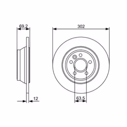 Disco freno BOSCH 0 986 479 396 posteriore, pieno, 1 Pezzo - Vista aggiuntiva 7