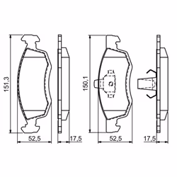 Set di pastiglie freno BOSCH 0 986 494 197, anteriore - Vista aggiuntiva 6