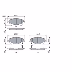 Set di pastiglie freno BOSCH 0 986 494 187, anteriore - Vista aggiuntiva 7