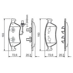 Set di pastiglie freno BOSCH 0 986 494 200, anteriore