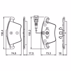 Set di pastiglie freno BOSCH 0 986 494 203, anteriore - Vista aggiuntiva 6