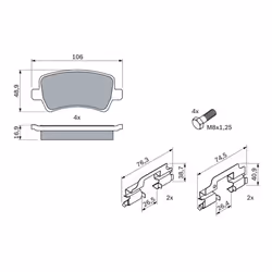 Set di pastiglie freno BOSCH 0 986 494 213, posteriore - Vista aggiuntiva 6