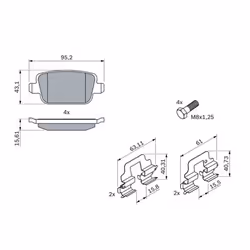 Set di pastiglie freno BOSCH 0 986 494 214, posteriore - Vista aggiuntiva 7