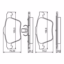 Set di pastiglie freno BOSCH 0 986 494 245, anteriore - Vista aggiuntiva 6
