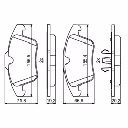 Set di pastiglie freno BOSCH 0 986 494 246, anteriore - Vista aggiuntiva 6