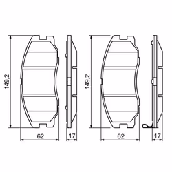 Set di pastiglie freno BOSCH 0 986 494 250, anteriore - Vista aggiuntiva 6