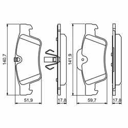Set di pastiglie freno BOSCH 0 986 494 256, posteriore - Vista aggiuntiva 6