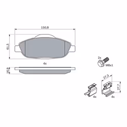 Set di pastiglie freno BOSCH 0 986 494 261, anteriore - Vista aggiuntiva 4