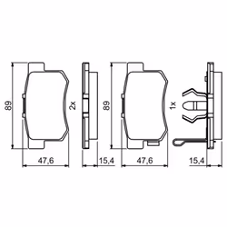 Set di pastiglie freno BOSCH 0 986 494 233, posteriore - Vista aggiuntiva 8