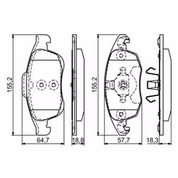 Set di pastiglie freno BOSCH 0 986 494 235, anteriore - Vista aggiuntiva 6