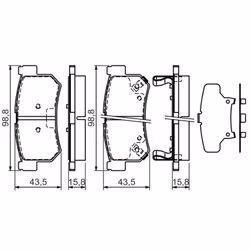 Set di pastiglie freno BOSCH 0 986 494 237, posteriore - Vista aggiuntiva 8