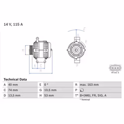 Alternatore, generatore BOSCH 0 986 049 520