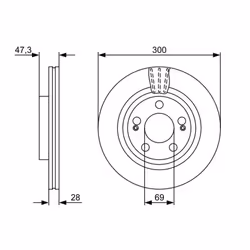 Disco freno BOSCH 0 986 479 537 anteriore, ventilato, 1 Pezzo - Vista aggiuntiva 6