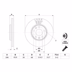 Disco freno BOSCH 0 986 479 551 anteriore, ventilato, altamente carbonizzato, 1 Pezzo - Vista aggiuntiva 6