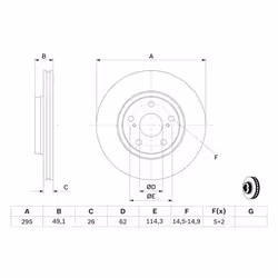 Disco freno BOSCH 0 986 479 560 anteriore, ventilato, altamente carbonizzato, 1 Pezzo - Vista aggiuntiva 7