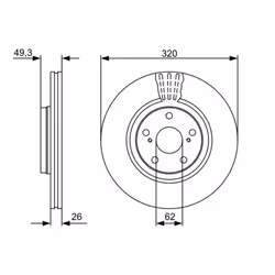 Disco freno BOSCH 0 986 479 562 anteriore, ventilato, 1 Pezzo - Vista aggiuntiva 5