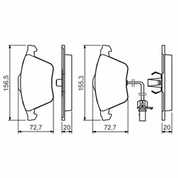 Set di pastiglie freno BOSCH 0 986 494 283, anteriore - Vista aggiuntiva 6