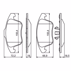 Set di pastiglie freno BOSCH 0 986 494 324, anteriore - Vista aggiuntiva 8
