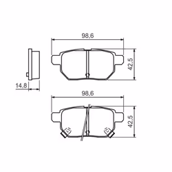 Set di pastiglie freno BOSCH 0 986 494 328, posteriore - Vista aggiuntiva 8