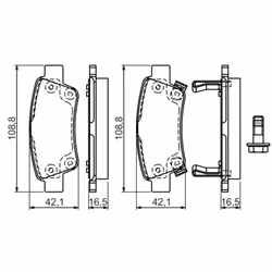 Set di pastiglie freno BOSCH 0 986 494 329, posteriore - Vista aggiuntiva 4