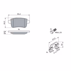 Set di pastiglie freno BOSCH 0 986 494 331, posteriore - Vista aggiuntiva 8