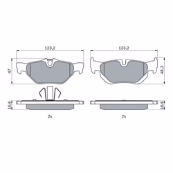 Set di pastiglie freno BOSCH 0 986 494 272, posteriore - Vista aggiuntiva 5
