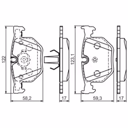 Set di pastiglie freno BOSCH 0 986 494 286, posteriore - Vista aggiuntiva 7